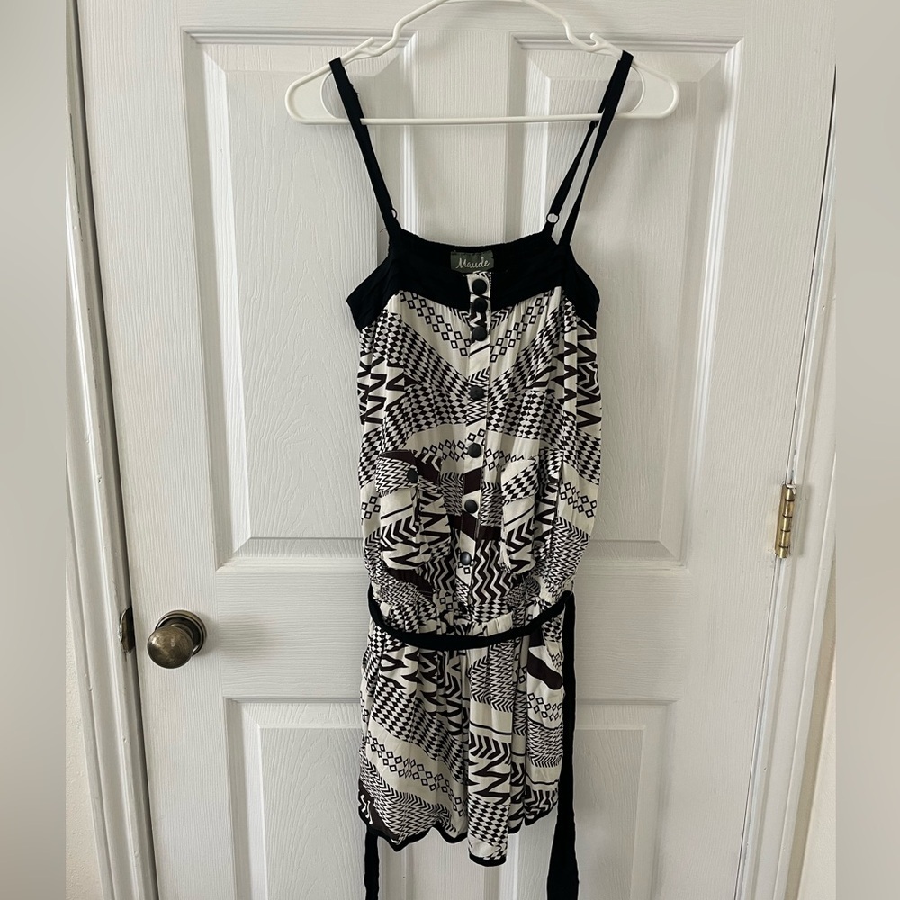 Maude Black and White Patterned Dress